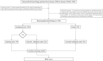 A machine learning model based on results of a comprehensive radiological evaluation can predict the prognosis of basal ganglia cerebral hemorrhage treated with neuroendoscopy